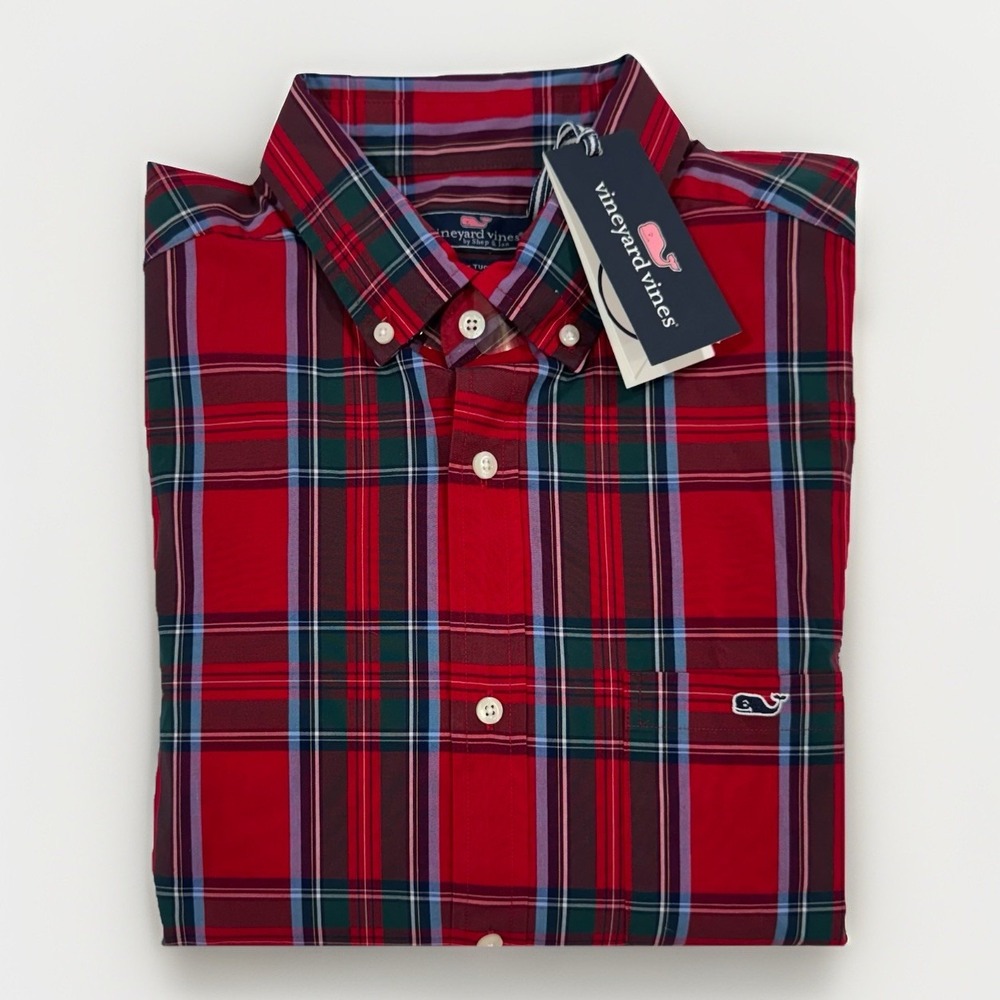 Vineyard Vines Men's Plaid Shirt Large Classic Fit Tucker Long Sleeves MSRP $98